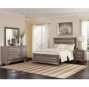 Kauffman Washed Taupe California King Panel Bed