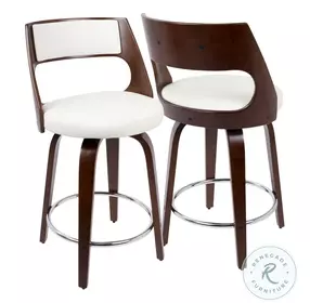 Cecina White 24 Counter Height Stool Set Of 2