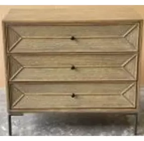 Hidden Treasures Light Stain 3 Drawer Roped In Accent Chest