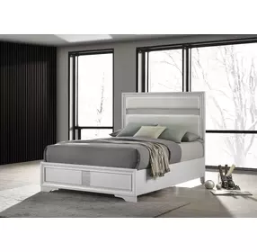 Miranda White Full Upholstered Panel Bed