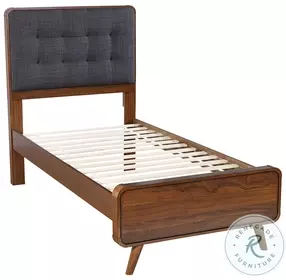 Robyn Dark Walnut Youth Upholstered Low Profile Platform Bedroom Set