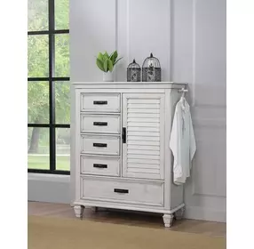 Franco Antique White Mans Door Chest