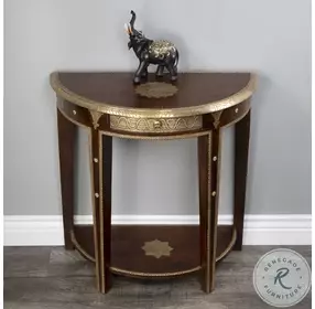 Ranthore Dark Brown Demilune Console Table