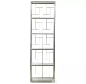 Metal Designs Silver Leaf Mid Geo Slim Etagere