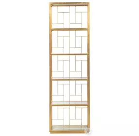 Metal Designs Gold Leaf Mid Geo Slim Etagere