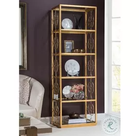 Metal Designs Gold Leaf Honeycomb Slim Etagere