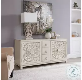 Aurora Ridge Antique Linen 3 Drawers Accent Cabinet