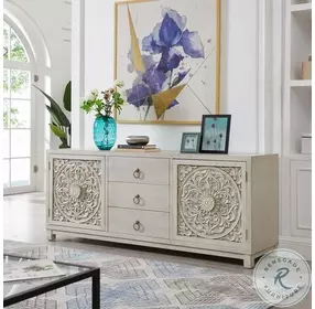 Aurora Ridge Antique Linen Accent Cabinet