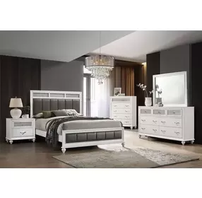 Barzini Gray California King Upholstered Panel Bed