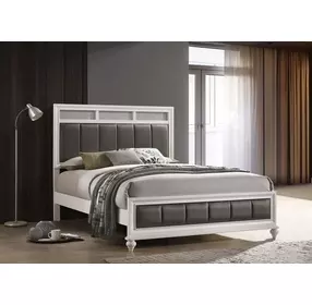 Barzini White Queen Panel Bed