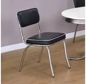 Retro Black Black Dining Chair Set of 2