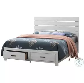 Brantford Coastal White Platform Storage Bedroom set
