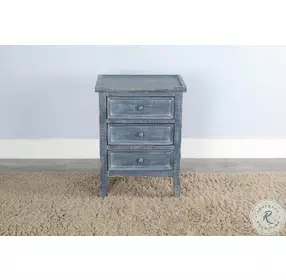 Seabright Blue Rectangular End Table with Drawer