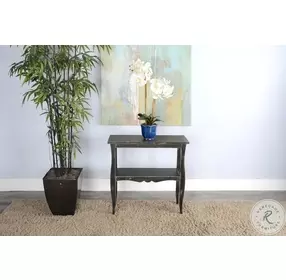 Cozy Luxe Black Sand 28" Rectangular Side Table