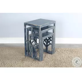 Seabright Blue Square Nesting Table