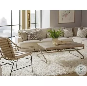 Cohesion Program Bianco And Warm Metalic Edict Rectangular Cocktail Table