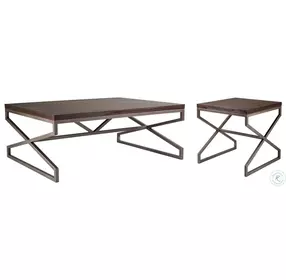 Cohesion Program Marrone And Warm Metalic Edict Rectangular Cocktail Table
