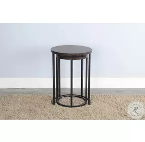 Havenstead Dark Brown 18" Round Nesting Table Set