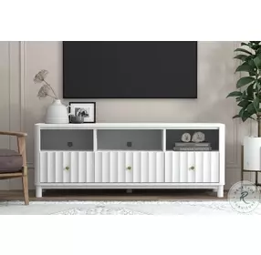 Stapleton White 3 Drawer TV Stand
