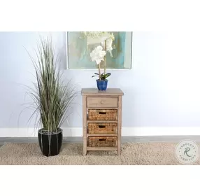 Cozy Luxe Natural Beach Pebble Rectangular Storage Table