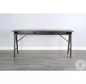 Hearthwood Haven Dark Brown 78" Rectangular Console Table with USB Charging