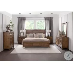 Oakdale Honey Oak Queen Panel Bed
