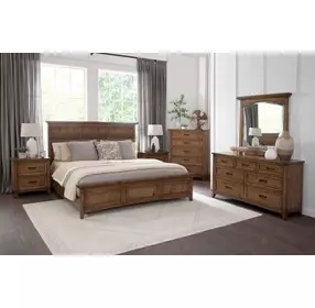 Oakdale Honey Oak 7 Drawer Dresser and Rectangular Mirror