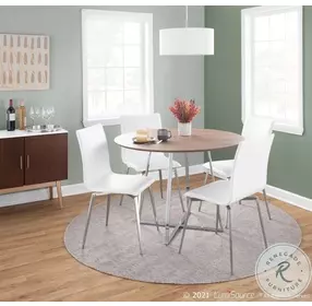 Mason White Polyurethane Swivel Upholstered Chair Set of 2