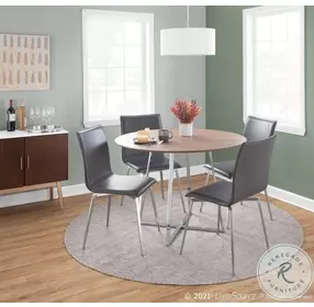 Mason Grey Polyurethane Swivel Upholstered Chair Set of 2