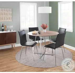 Mason Black Polyurethane Swivel Upholstered Chair Set of 2