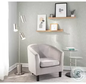 Trombone Nickel And Black Marble With Clear Glass Side Table