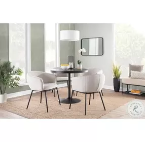 Ashland Cream Fabric And Black Steel Chair