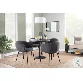 Ashland Charcoal Fabric And Black Steel Chair