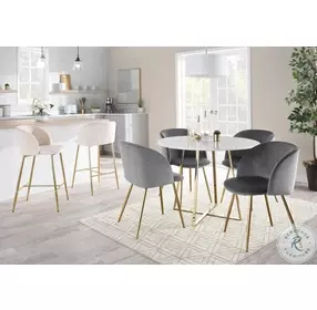 Fran Silver Velvet And Gold Steel Chair Set of 2