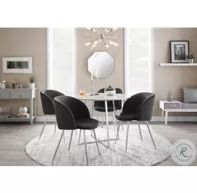 Fran Black Velvet And Chrome Chair Set of 2