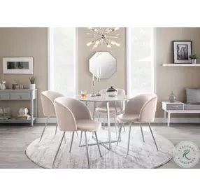 Fran Cream Velvet And Chrome Chair Set of 2