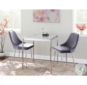 Marcel Blue And Chrome Dining Chair Set of 2
