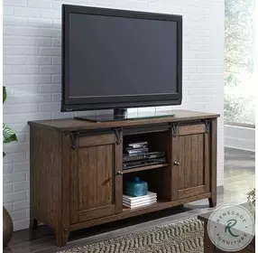 Lake House Rustic Brown Oak TV Console