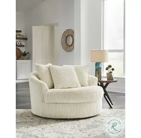 Lindyn Ivory Oversized Swivel Accent Chair