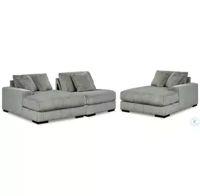 Lindyn Fog 3 Piece Sectional with Double Chaise