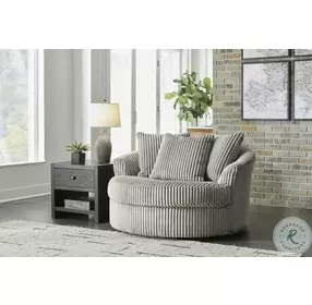 Lindyn Fog Oversized Swivel Accent Chair