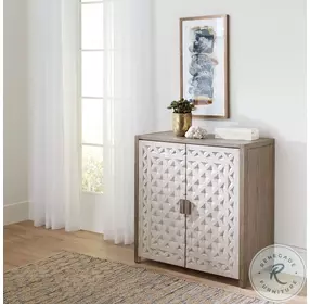 Ridgefield Antique White And Tobacco Accent Console Cabinet
