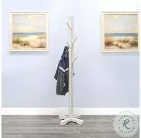 Seabright White 8 Prong Hook Hat Rack