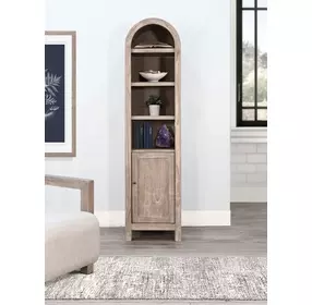 Ember Grace Natural 1 Door Arched Storage Cabinet