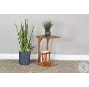Crimson Ridge Beige Rectangular Side Table