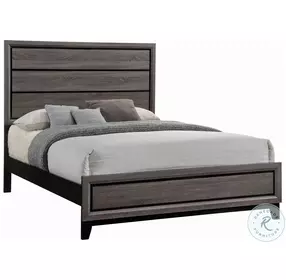 Watson Gray Oak And Black Panel Bedroom set