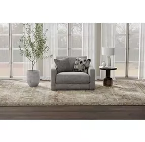 Avondale Nature Upholstered Chair and A Half with Pillows