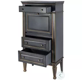 Wordsworth Royal Pastel Blue 4 Drawer Secretary with Drop Front Writing Surface