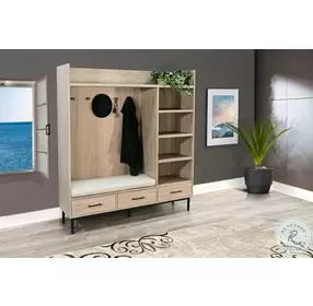 Golden Hearth Natural Bench Hall Tree
