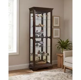 21308 Dark Brown Gallery Curio Cabinet